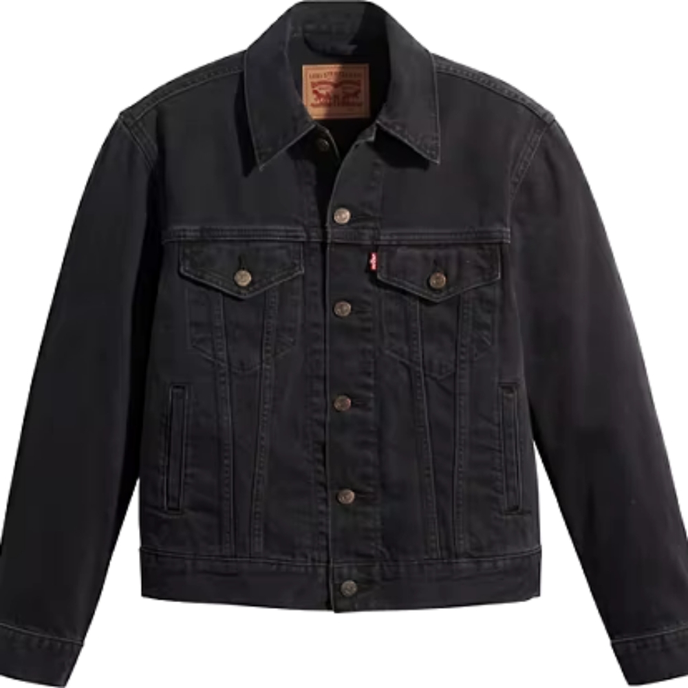 Levi's Premium Ex Boyfriend Trucker Denim Jean Jacket Black NWT